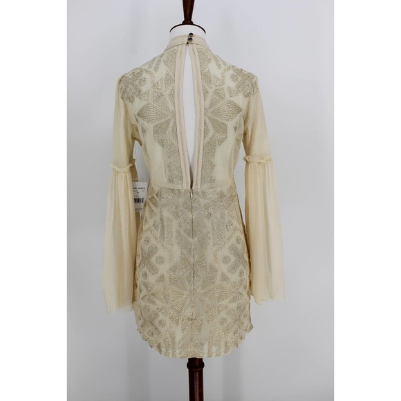 Free People Cleo Mini Dress Tea Sz 0 Boho Embroidered - Picture 12 of 12